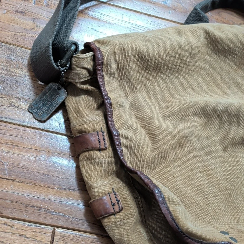 Old Navy Surplus Gear Vintage Brown Canvas Large Messenger Bag